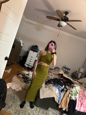 Zara Green Cutout Dress